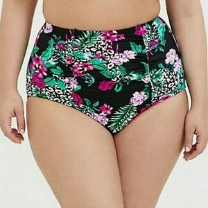 NWT Torrid Tropical High Rise Ruched Swim Bottom Size 6X